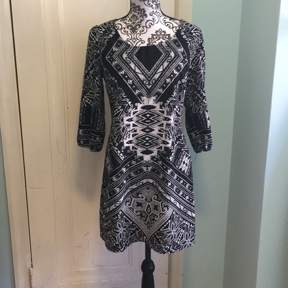 Black and white shirt dress